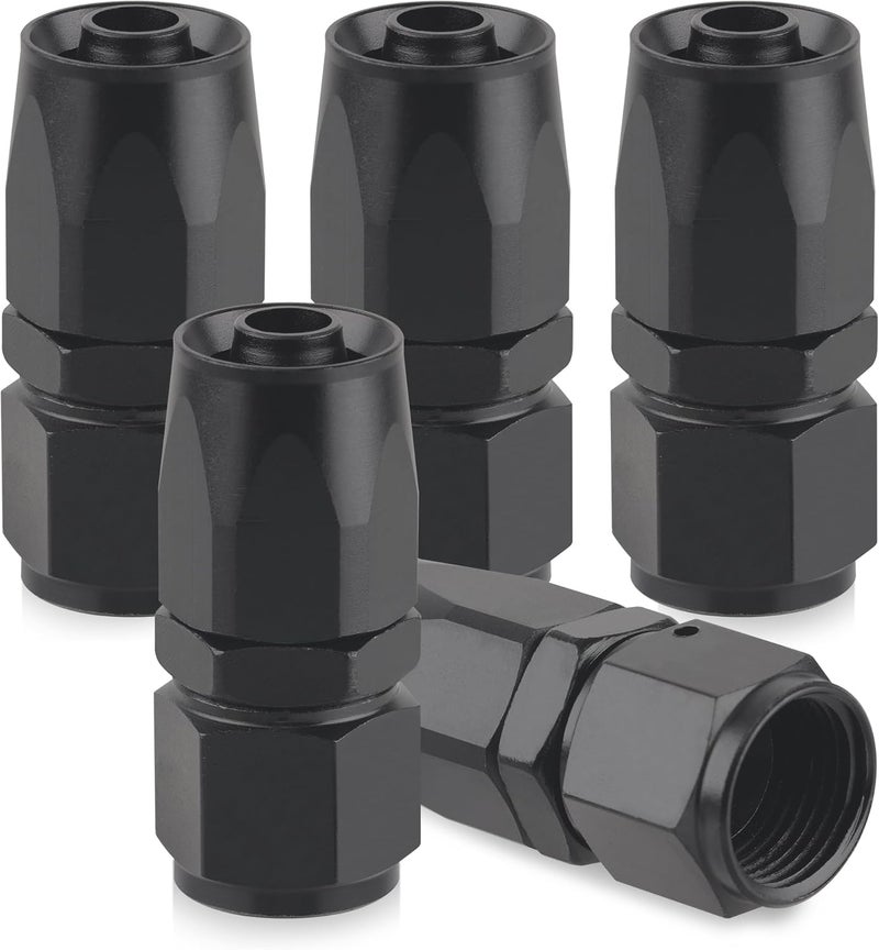 KOOTANS 5pcs 8AN Hose End Fitting Straight Swivel Fuel Line Fittings Black Aluminum 8AN Fittings for CPE Braided Fuel Hose - Image 1